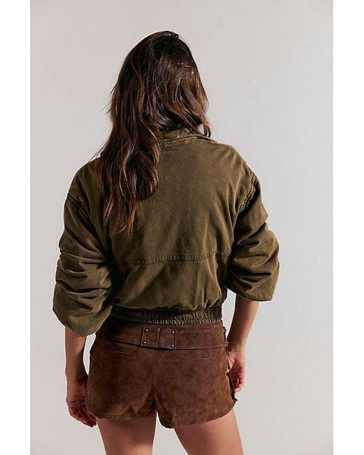 Free People Brown Micro Mini Suede Skort At Free People In Shaved Chocolate, Size: Us 12