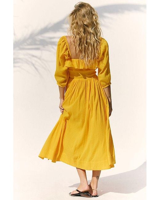 free-est Yellow Oasis Midi Dress By