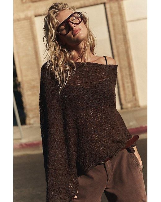 Free People Black Jade Knit Poncho