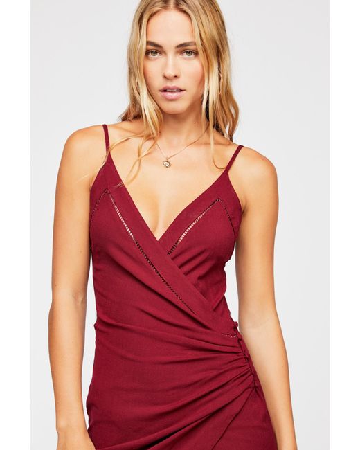 Free People Red Dylan Mini Slip By Intimately
