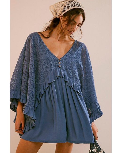 Free People Blue As You Are Romper