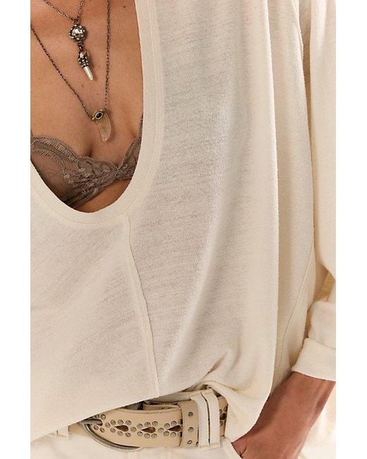 Free People Multicolor Like No Other Silk Long Sleeve Tee