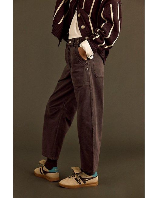 Free People Brown Crystal Skies Barrel Pants