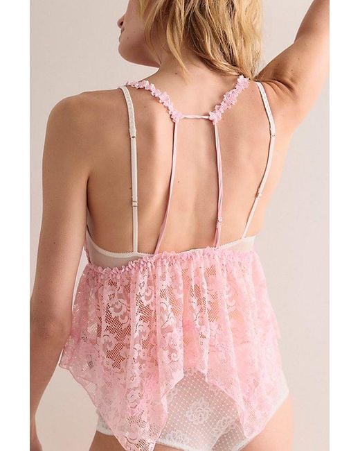 Intimately By Free People Pink Frill Seeker Lace Cami By