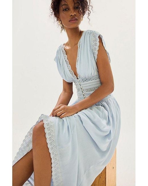 Free People White Swimming Across The Sky Midi Dress
