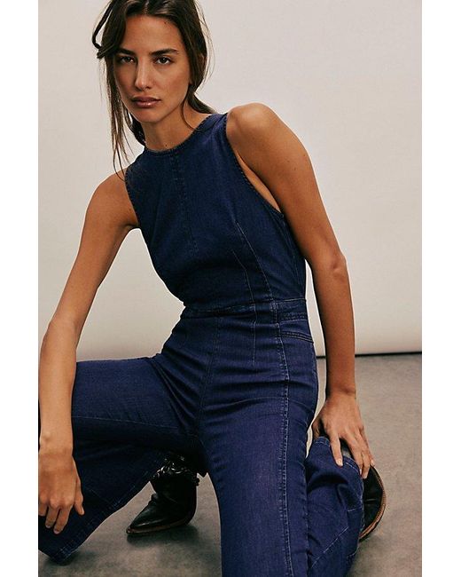 Free People Blue We The Free Cayenne Jumpsuit