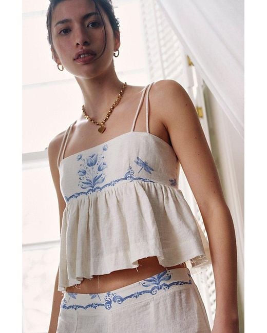 Free People Brown Delft Dreams Pant Set
