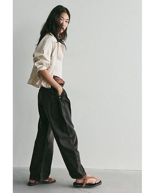 Free People Black Golden Hour Trouser Jeans