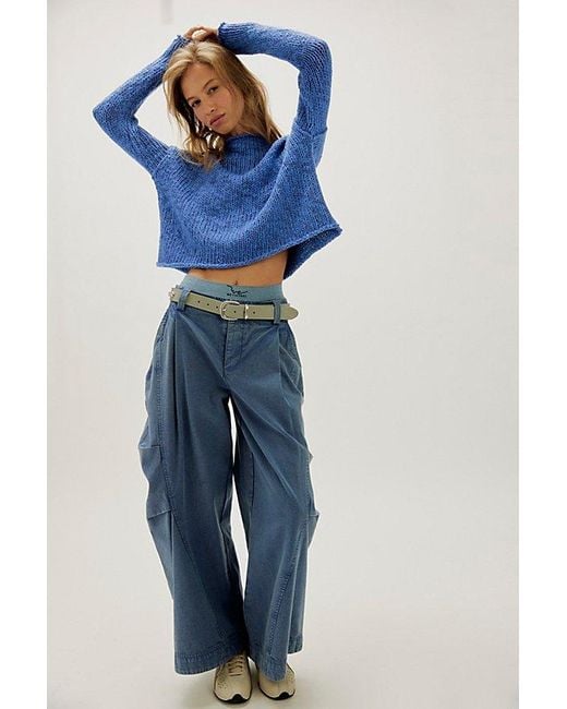 Free People Blue Opal Rollneck Knit Jumper