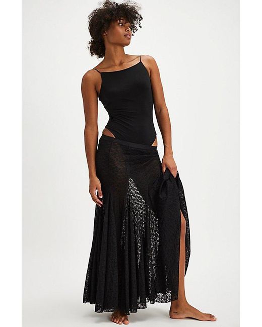 Free People Black Kiss Kiss Half Slip