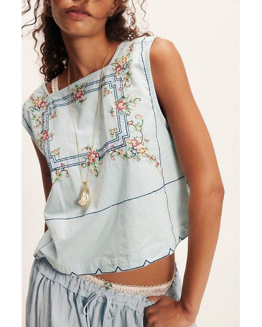 Free People Blue Garden Wall Top
