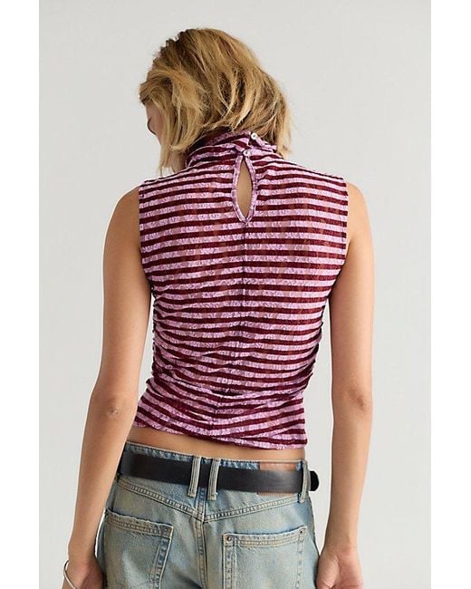 Free People Red Waverly Top