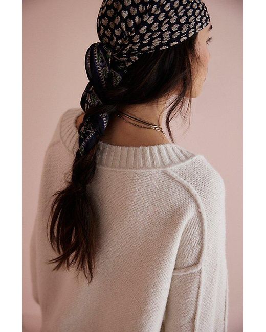 Free People Brown Lotus Paisley Print Bandana