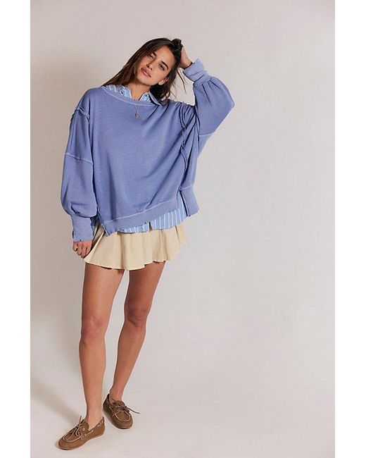 Free People Blue Camden Sweatshirt