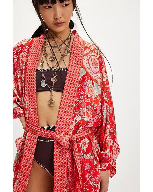 Spell Red Full Bloom Maxi Robe