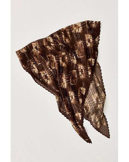 Free People Natural Pleated Printed Skinny Bandana