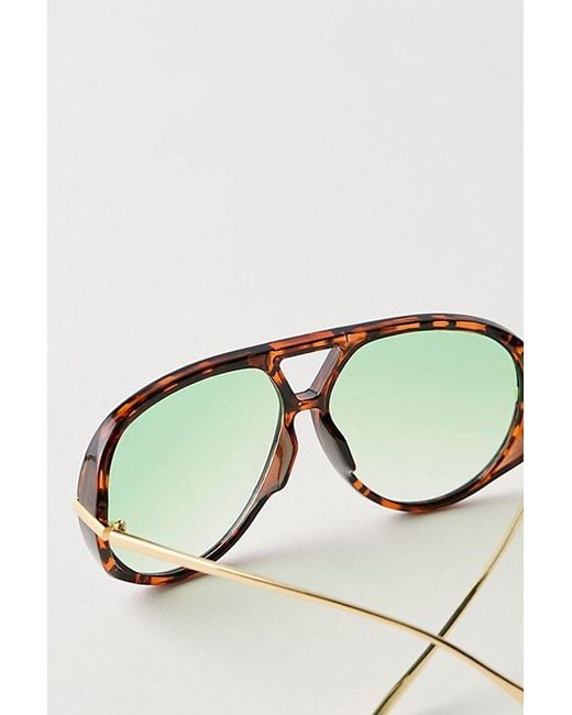 Free People Multicolor Sunday Afternoon Oversized Aviator Sunglasses