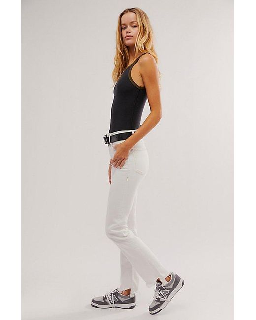 FRAME White Le High Straight Long Jeans