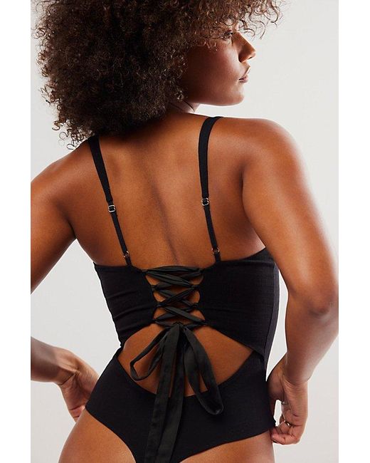 Free People Black Love To Love You Bodysuit