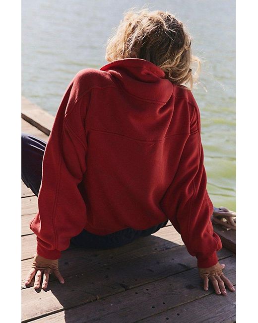 Fp Movement Red Finish Line Half Zip