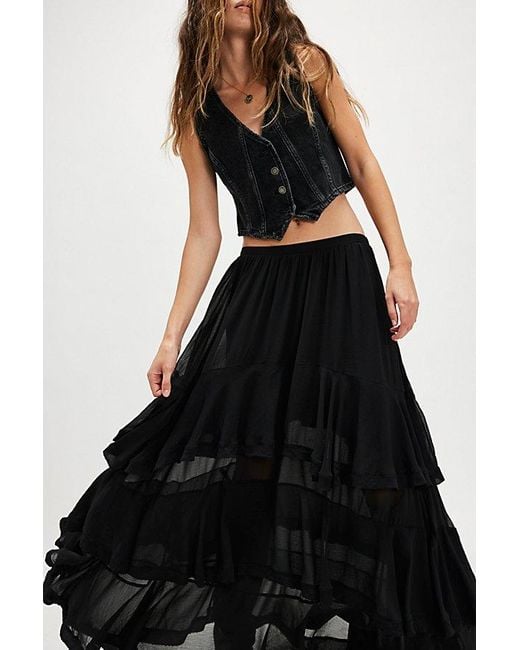 Free People Black Clementine Maxi Skirt