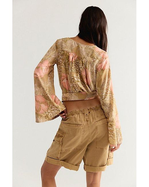 Free People Brown Roxie Wrap Top