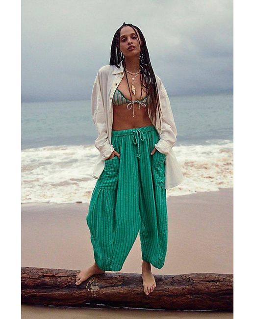 free-est Green Quinn Striped Pants