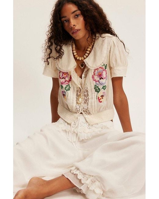 Free People Natural Vintage Whimsy Blouse