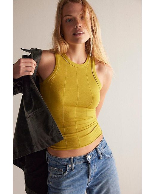 Free People Yellow So Soft Seamless Modal Tank