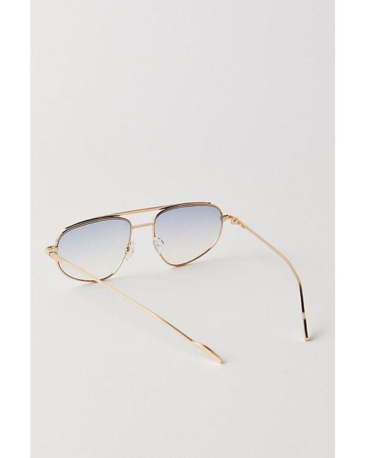 Free People Gray Montez Metal Aviator Sunglasses