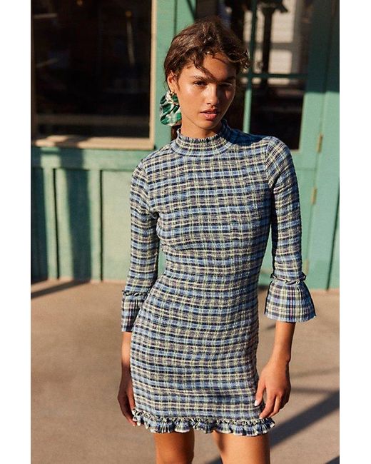 Plaid blue dress hot sale