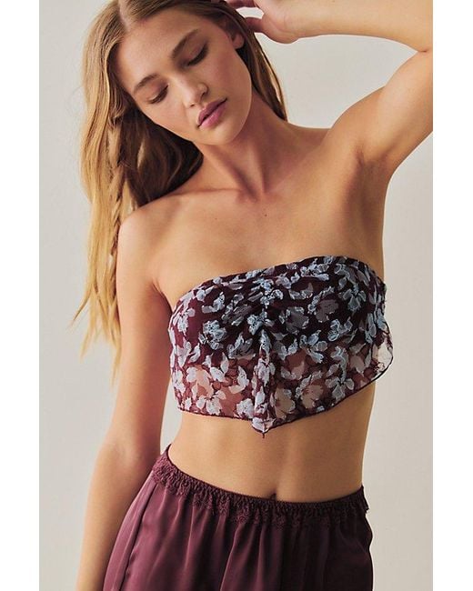 Intimately By Free People Black Printed Lace Scarf Bandeau Top By