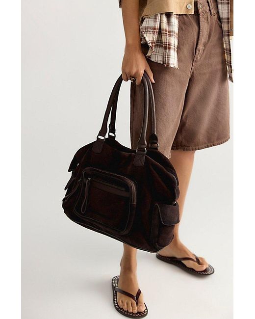 Free People Black Maya Suede Tote