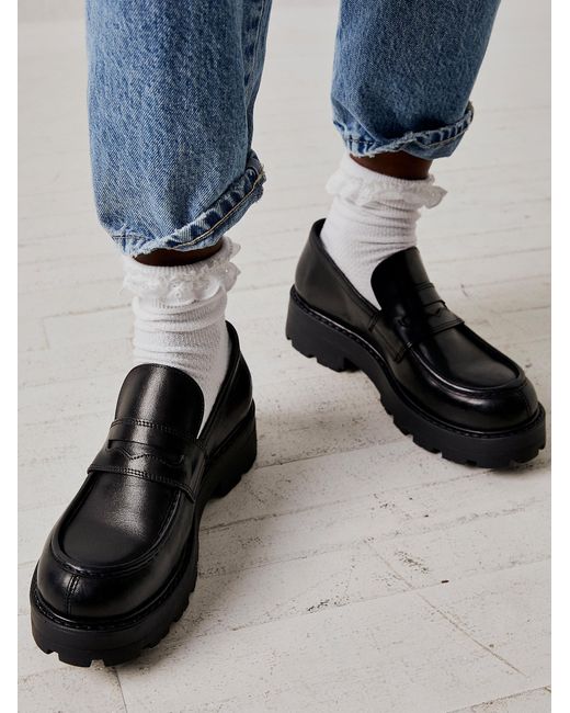 Free People Leather Vagabond Cosmo 2.0 Loafers in Black | Lyst