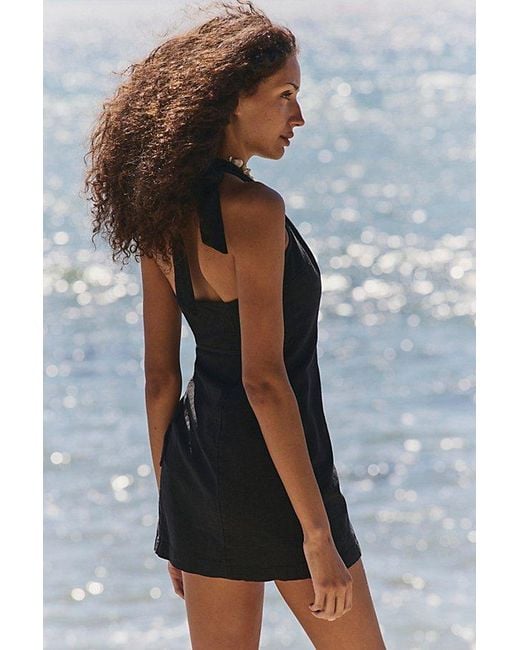 free-est Black Best Day Ever Linen Mini Dress By