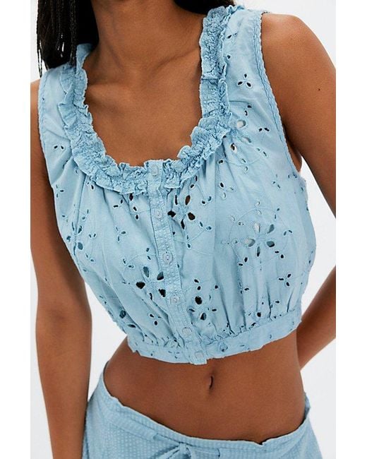 Free People Blue Madelyn Cotton Maxi Skirt Set