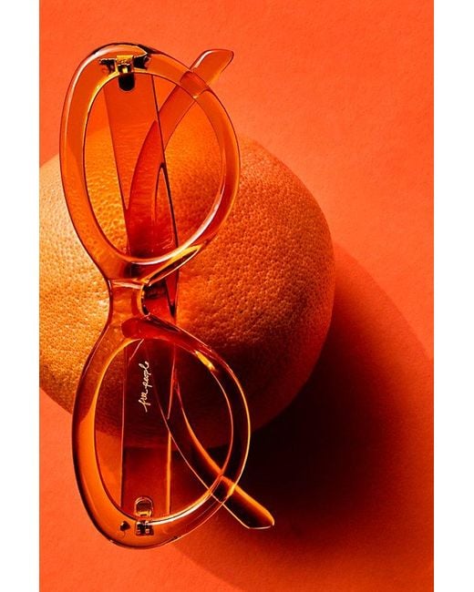 Free People Orange Birdie Cat Eye Sunglasses
