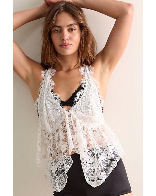 Intimately By Free People Brown Frill Seeker Lace Cami By