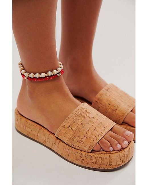 SCHUTZ SHOES Brown Sun Drenched Slide Sandals