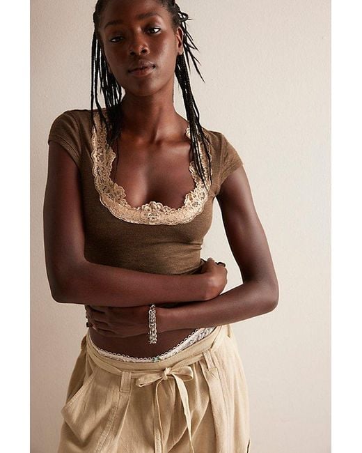 Intimately By Free People Brown Oh My Darling Tee By