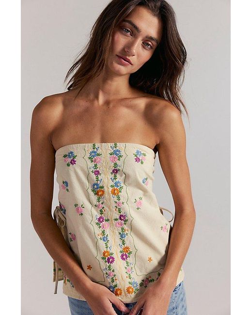 Free People Brown Doily Days Tube Top