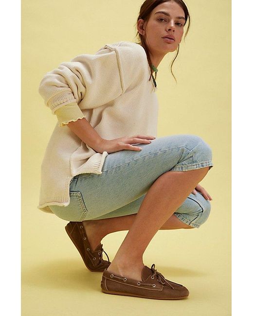 Jeffrey Campbell Yellow Yachting Day Suede Boat Shoes