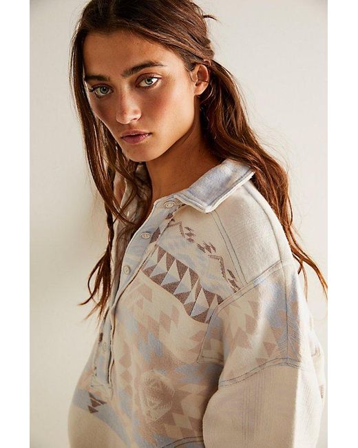 Free People Natural Arizona Sky Pullover At Free People In Ice Combo, Size: Xs