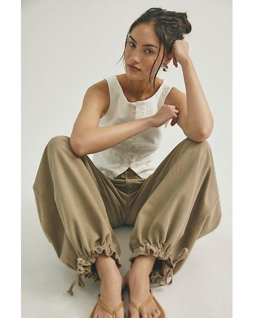 Free People Green Essential Lotus Balloon Jeans