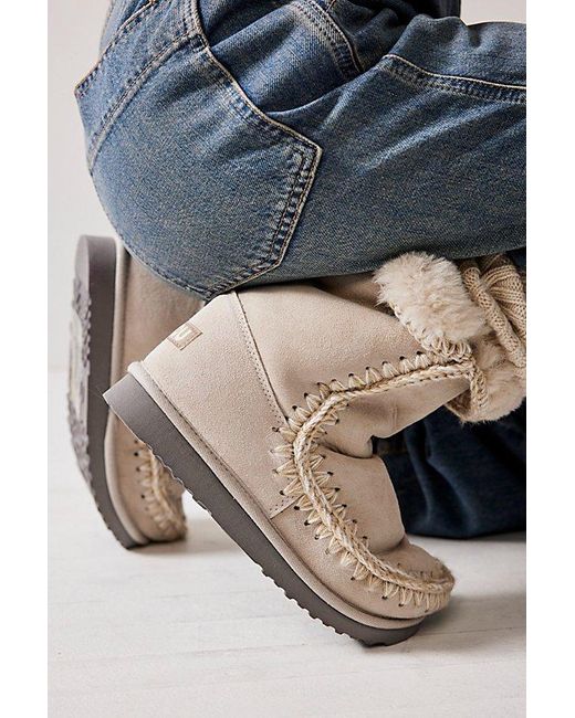 Mou Green Creston Boots At Free People In Chalk, Size: Eu 37