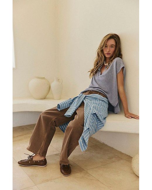 free-est Blue Marina Del Sol Sweater Top By