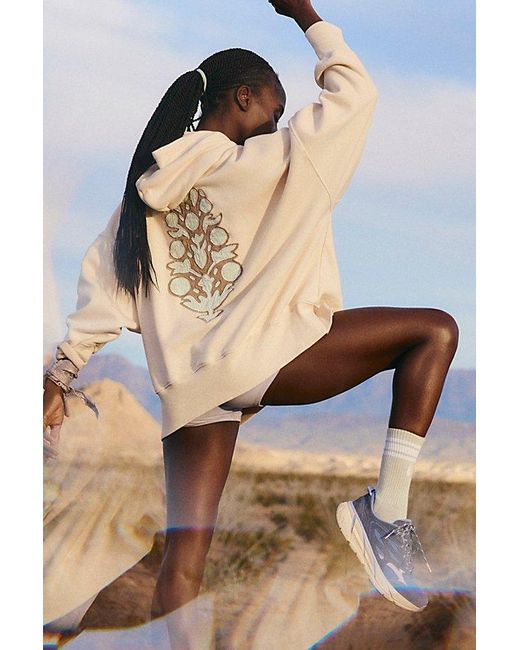 Free People Natural Sprint To The Finish Logo Hoodie