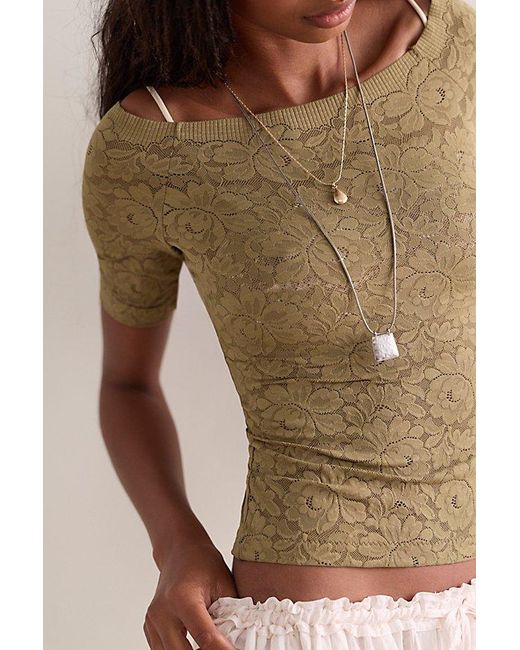 Intimately By Free People Brown Smooth Talking Off-The-Shoulder Top By