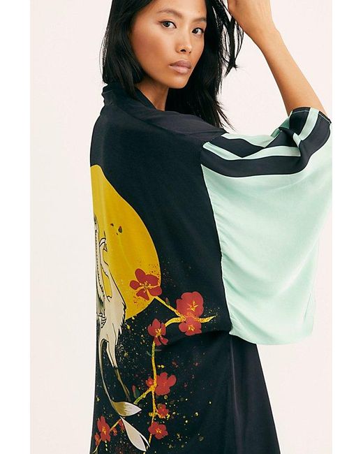 free people rising sun maxi kimono