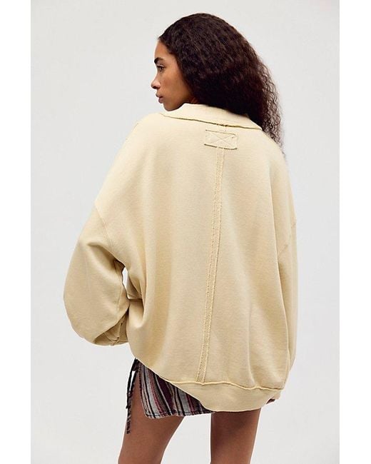 Free People Natural Palm Spring Turtleneck Graphic Pullover